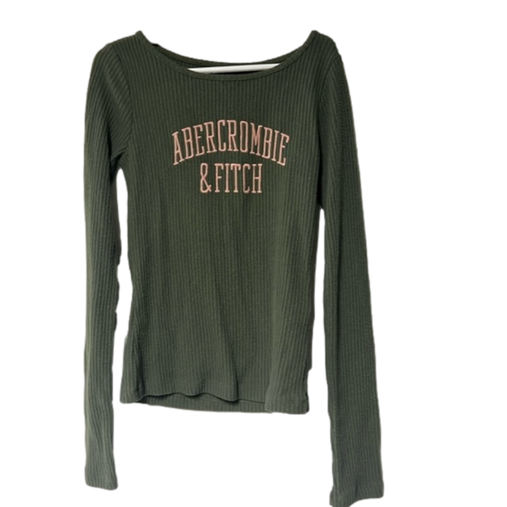 Girls Abercrombie & Fitch long sleeve shirt size 9/10 dark green comfy cozy